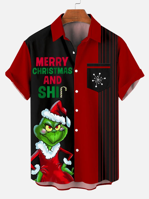 Men's Christmas Funny Graphic Short Sleeve Hawaiian Shirt